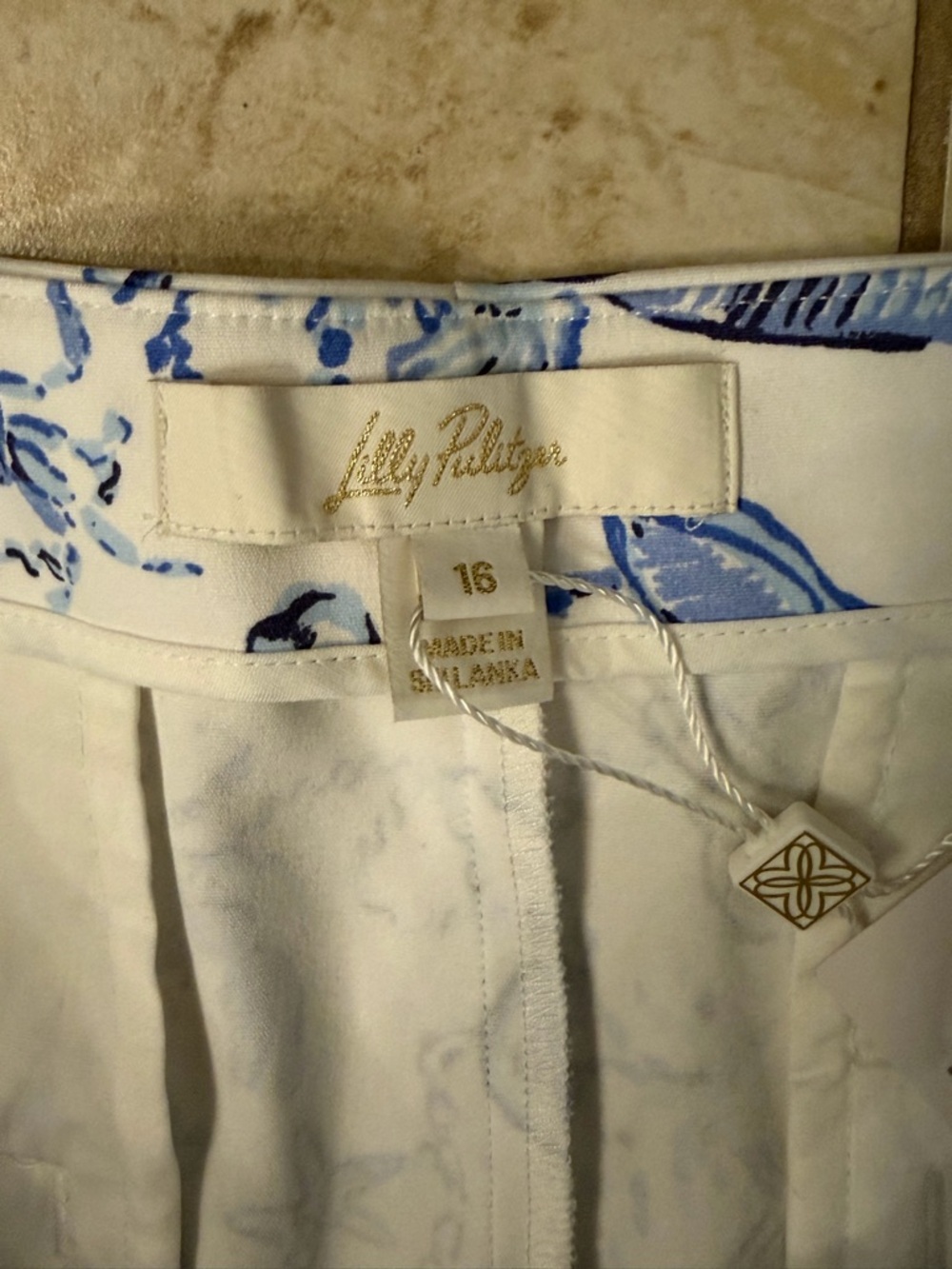 Lilly Pulitzer Nancee Crop Pants Barefoot Beachcombers Size 16 NWT - Picture 6 of 7